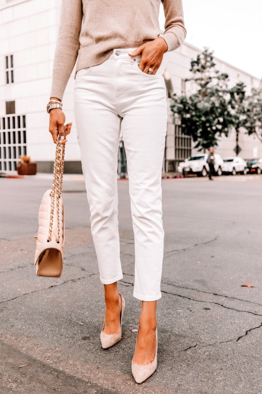 Everlane High Rise Straight Jean in White Size 26 Ankle Some wash wear shown